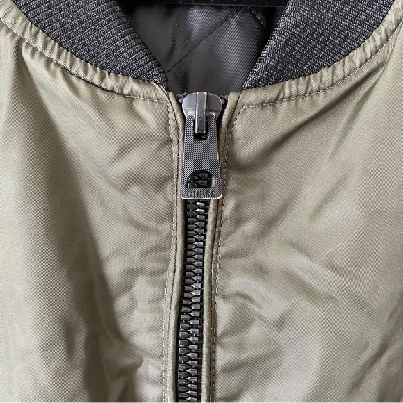 Guess Bomber Jacket Men’s Dark Green Size XLT Tall - Picture 3 of 13